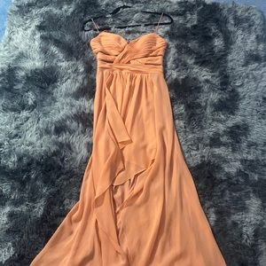 Ankle length peach color dress